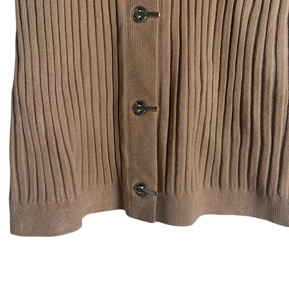 Missoni Tan Cashmere Ribbed Knit Toggle Front Cardigan Sweater Small - Picture 5 of 11